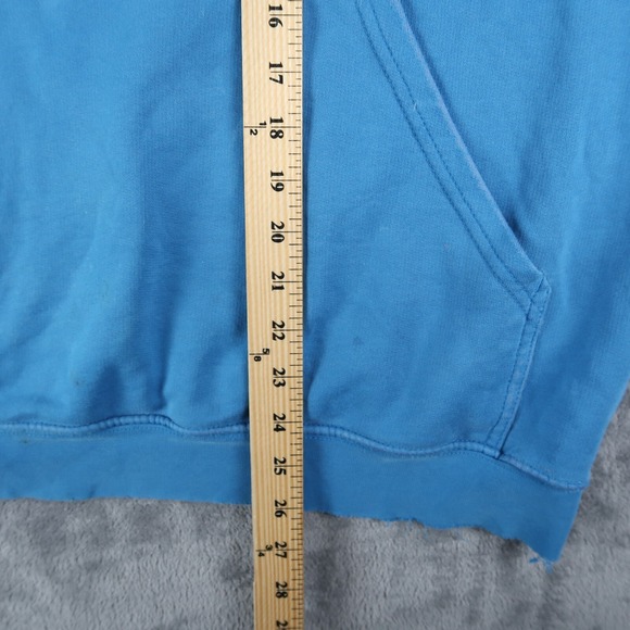 Vintage Y2K Nike Gray Tag Blue Hoodie Size L Large Mini Swoosh Thrashed - Picture 16 of 16